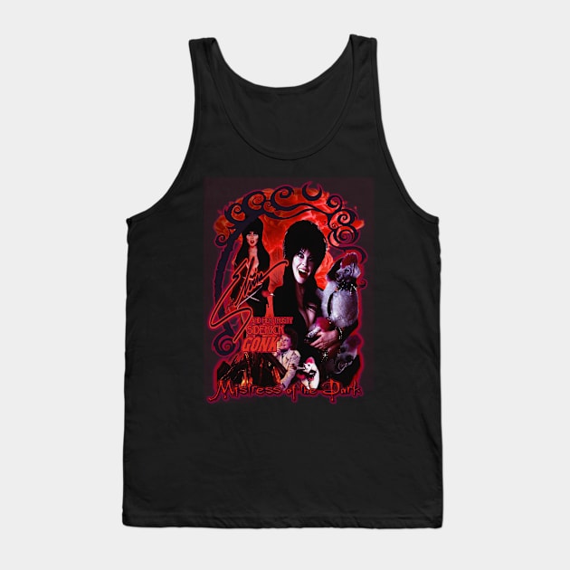 Elvira and her trusty sidekick GONK. Tank Top by The Dark Vestiary